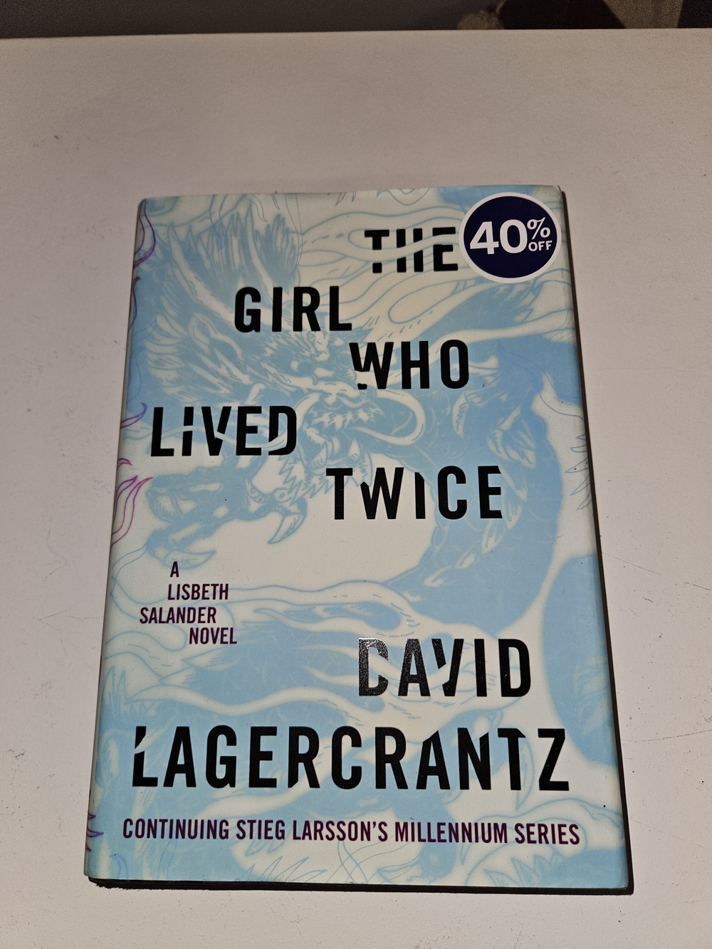 The Girl Who Lived Twice by David Lagercrantz Novel Book - Light Blue Cover